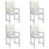 Cojines silla respaldo bajo 4 ud tela crema melange 100x50x4