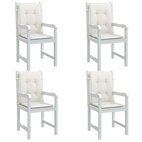 Cojines silla respaldo bajo 4 ud tela crema melange 100x50x4