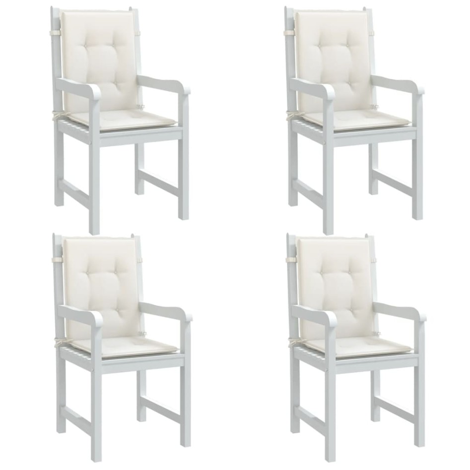 Cojines silla respaldo bajo 4 ud tela crema melange 100x50x4