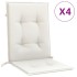 Cojines silla respaldo bajo 4 ud tela crema melange 100x50x4