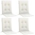 Cojines silla respaldo bajo 4 ud tela crema melange 100x50x4