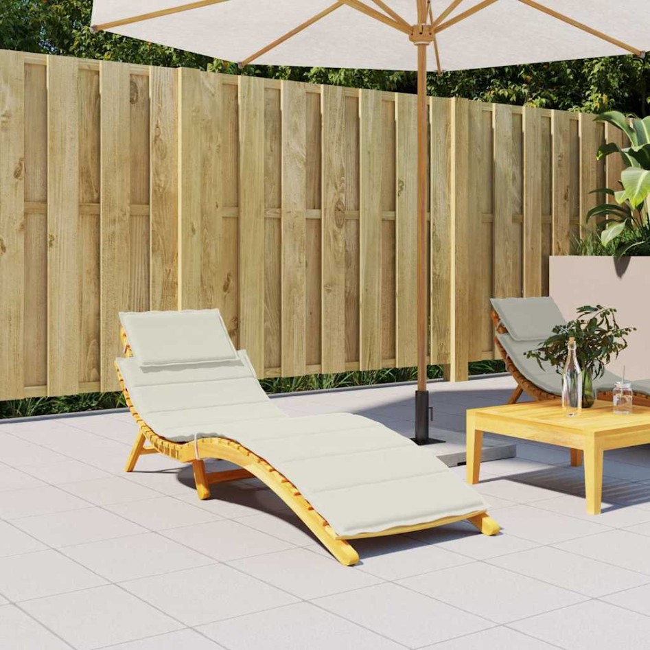 Cojín para tumbona tela crema melange 186x58x3