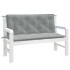 Cojines banco jardín 2 uds tela gris claro melange 120x50x7