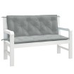Cojines banco jardín 2 uds tela gris claro melange 120x50x7 cm
