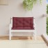 Cojines banco jardín 2 uds tela rojo tinto melange 100x50x7