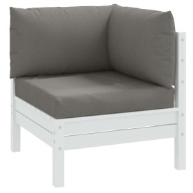 Cojines para sofá de palets 3 uds tela gris oscuro