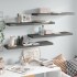 Estantes flotantes pared 4 uds MDF gris brillo 90x23,5x3,8