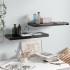 Estante flotante de pared 2 uds MDF negro brillo 60x23,5x3,8