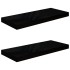 Estante flotante de pared 2 uds MDF negro brillo 60x23,5x3,8