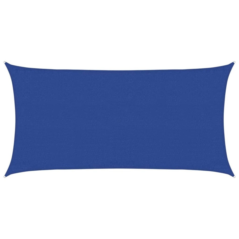 Toldo de vela rectangular HDPE azul 160 g/m² 3x6