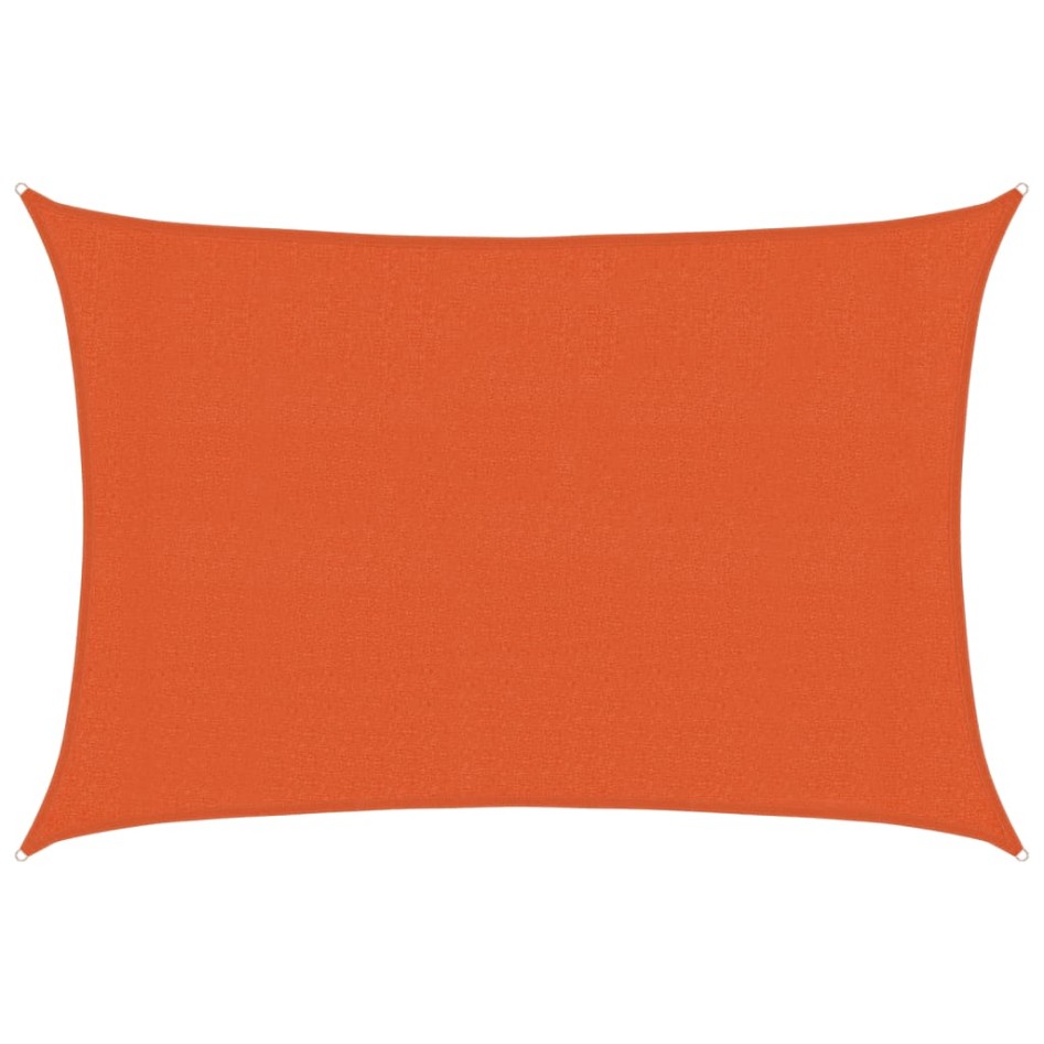 Toldo de vela rectangular HDPE naranja 160 g/m² 3x5