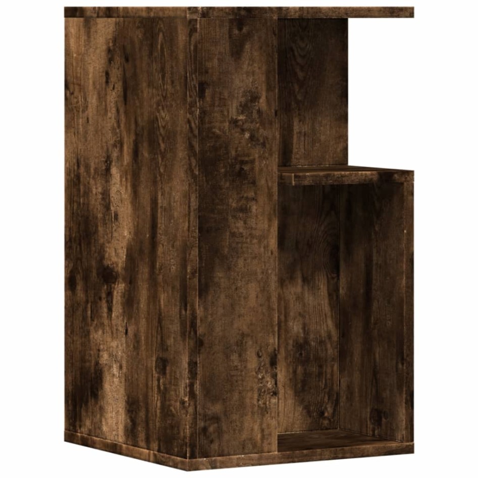 Mesa auxiliar madera de ingeniería roble ahumado 35x35x60