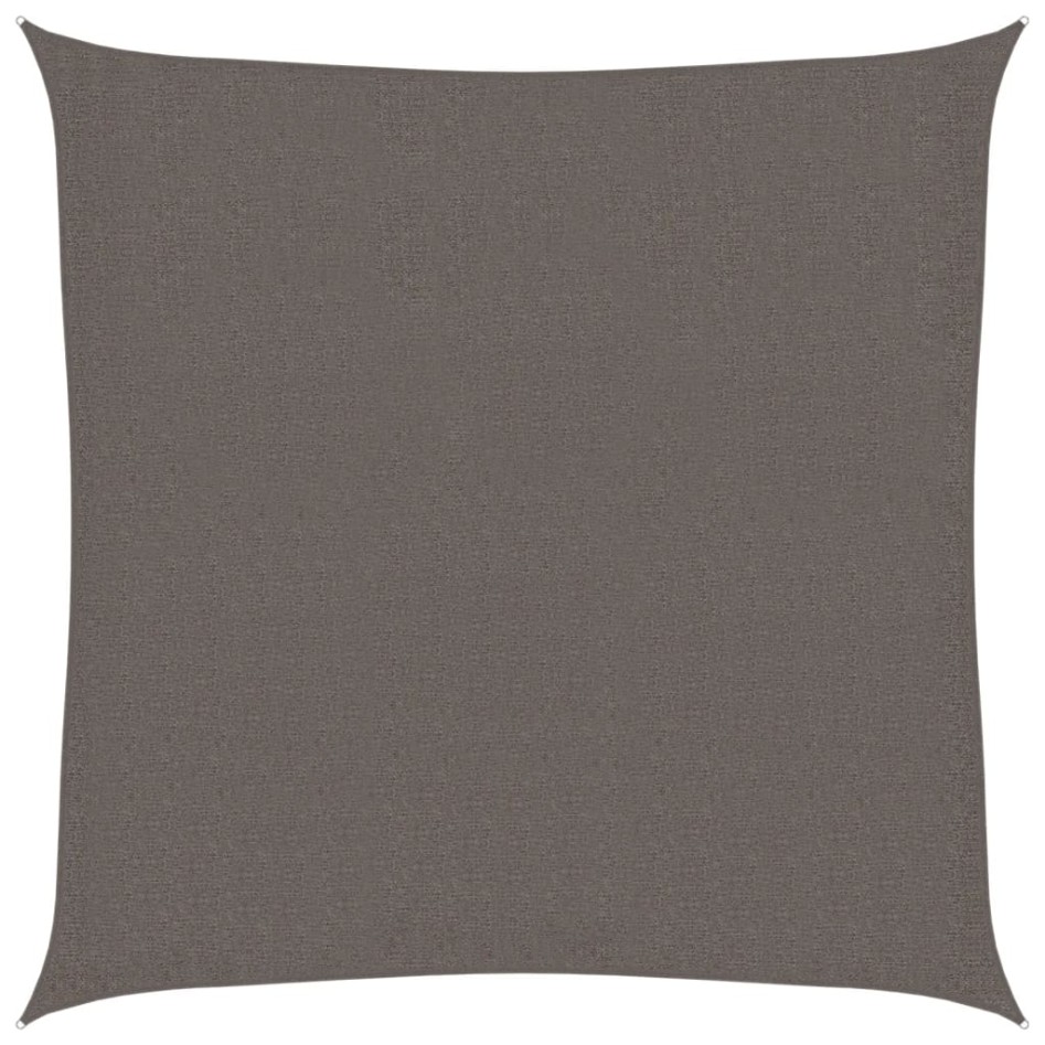 Toldo de vela cuadrado HDPE 3,6x3,6 m gris