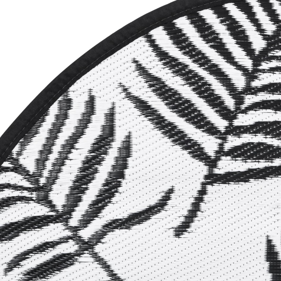 Alfombra de exterior ARAKIL blanco y negro Ø200 cm