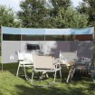 Cortaviento de camping impermeable azul 366x152x152 cm