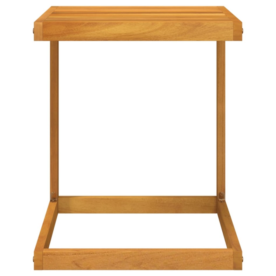 Mesa en forma de C madera maciza de acacia 42x40x50