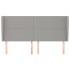 Cabecero con orejas de tela gris claro 203x23x118/128