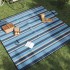 Manta de picnic plegable terciopelo rayas azul blanco