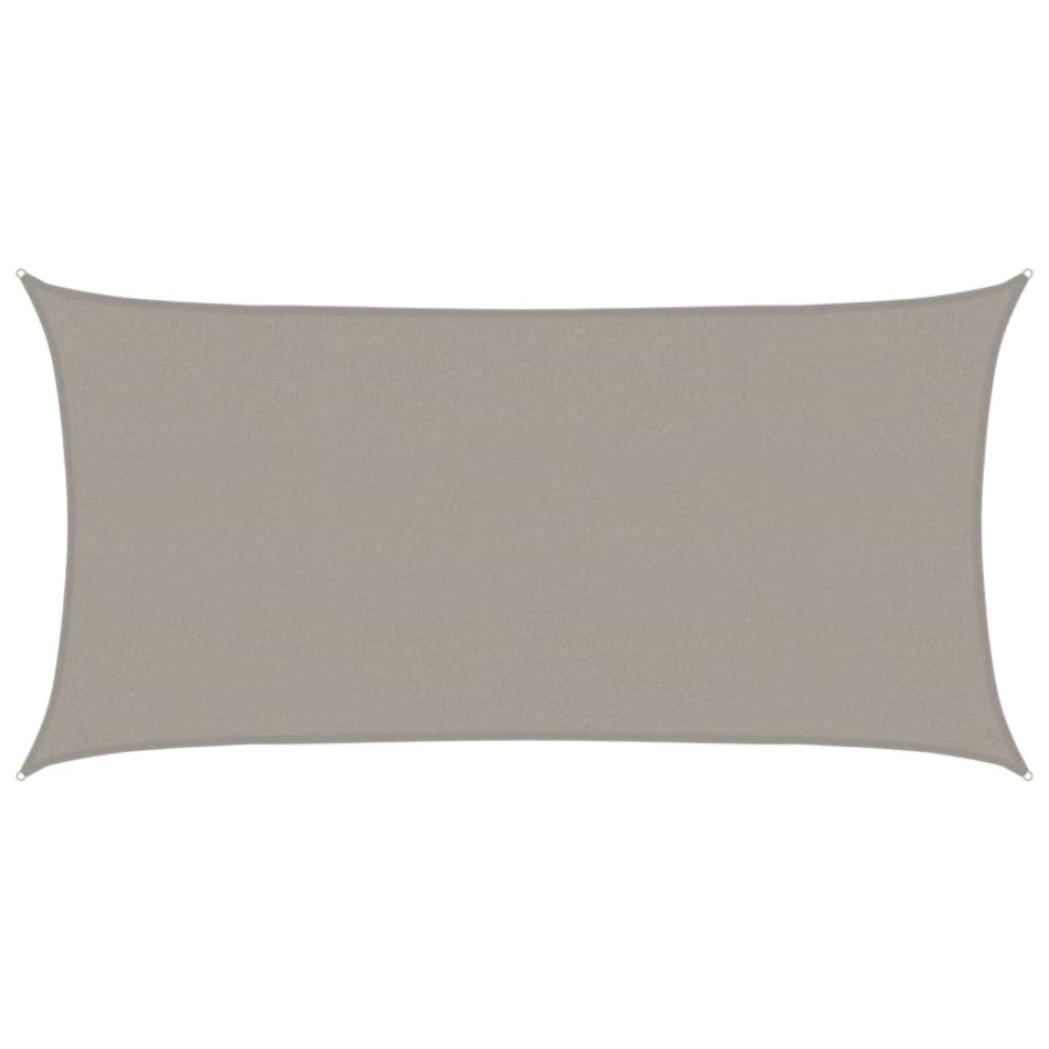 Toldo de vela rectangular HDPE gris claro 160 g/m² 2,5x4,5