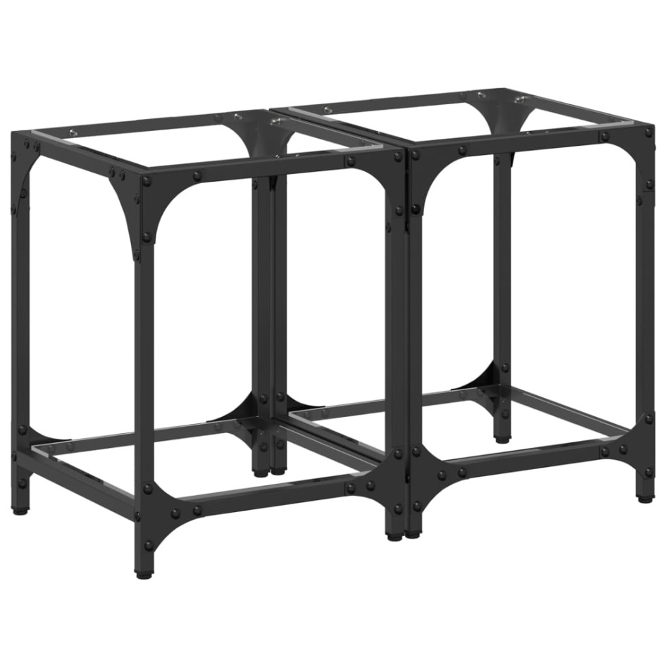 Mesas de centro 2 uds vidrio transparente y acero 30x30x40