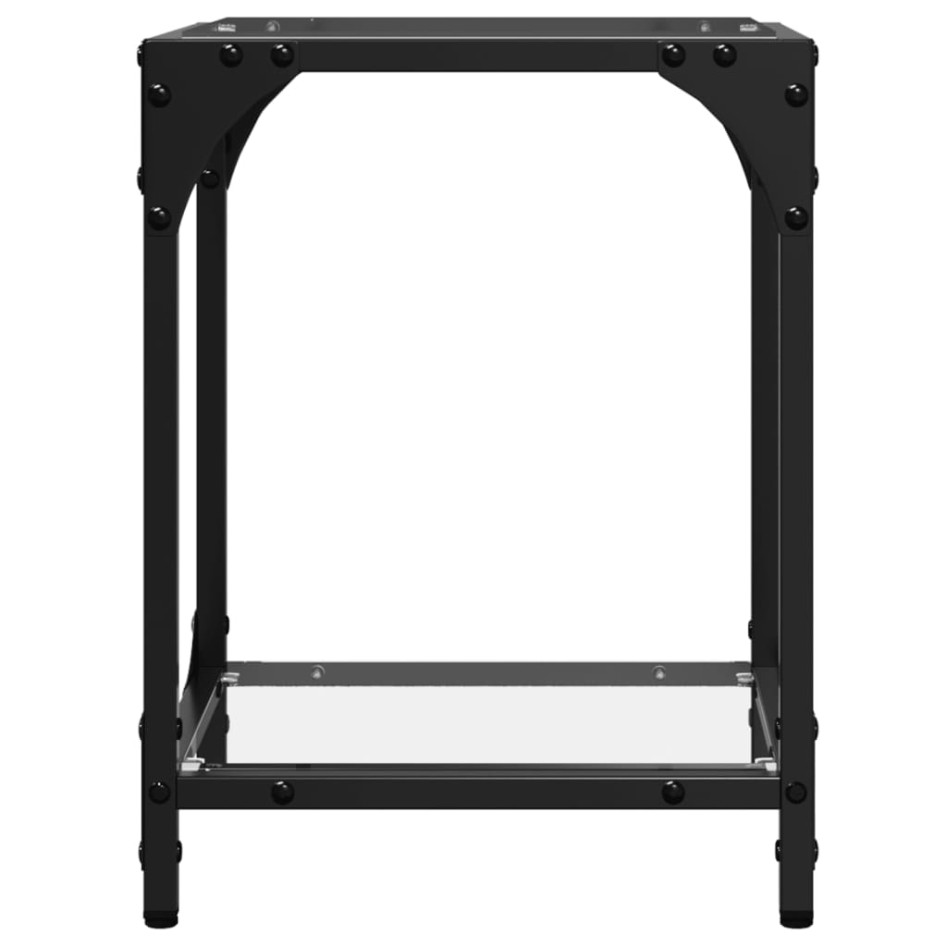 Mesas de centro 2 uds vidrio transparente y acero 30x30x40