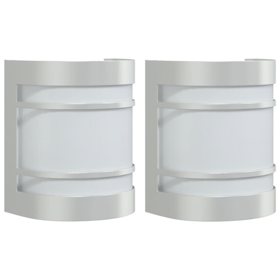 Apliques de exterior 2 unidades acero inoxidable