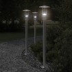Lámpara de suelo de exterior acero inoxidable plateado 100 cm