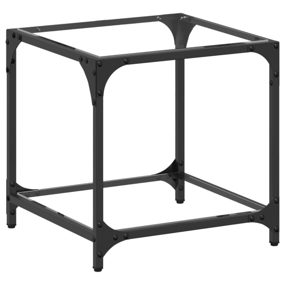 Mesa de centro superficie vidrio transparente acero 40x40x40