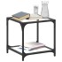 Mesa de centro superficie vidrio transparente acero 40x40x40