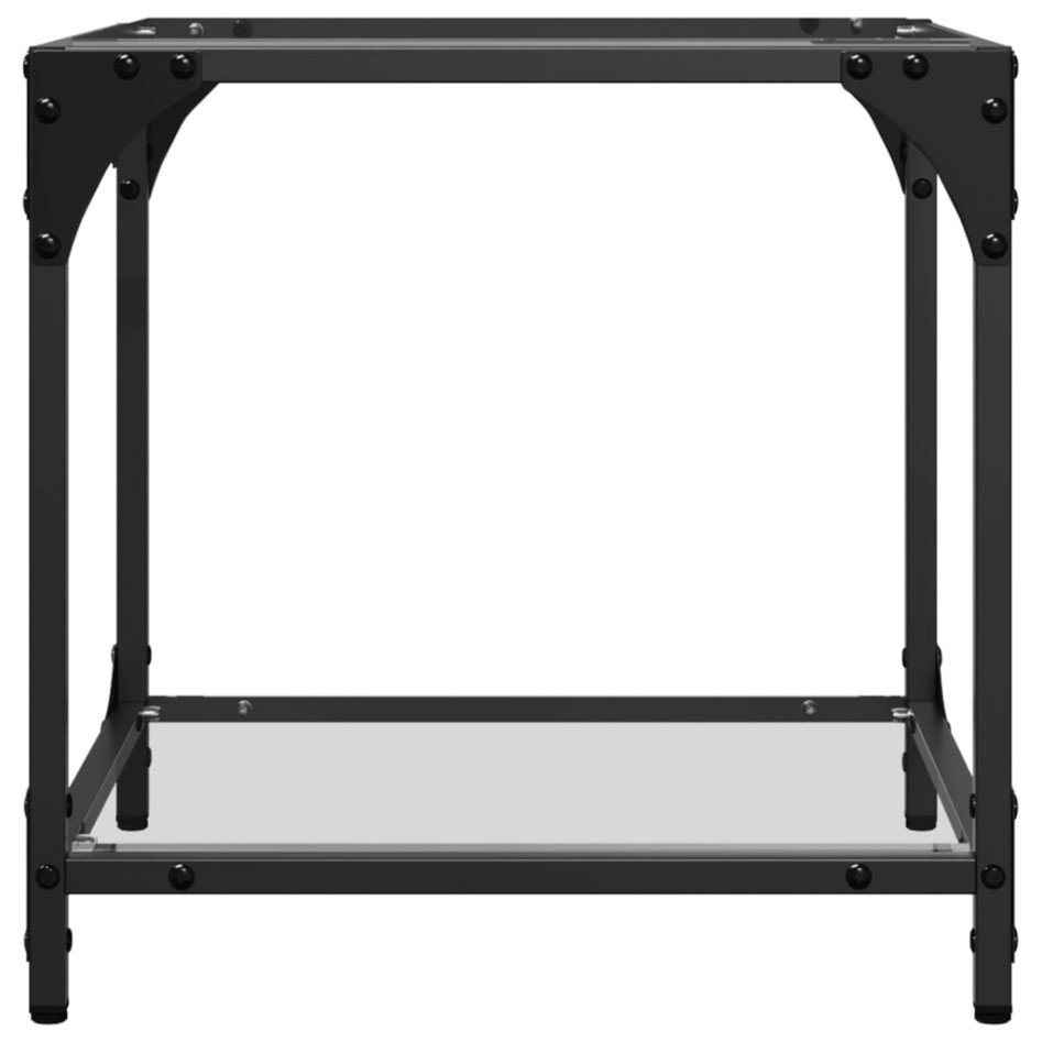 Mesa de centro superficie vidrio transparente acero 40x40x40