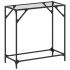 Mesa consola superficie vidrio transparente acero 80x35x81