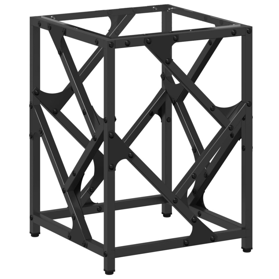 Mesa de centro acero superficie vidrio transparente 30x30x41