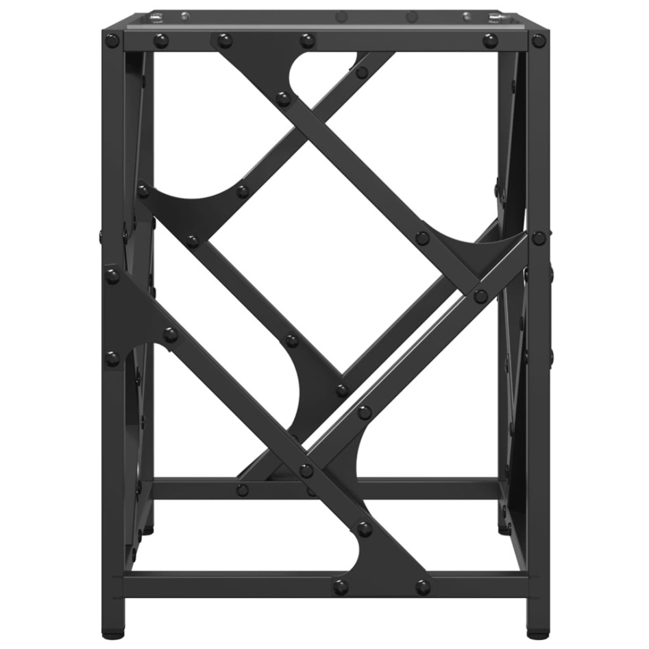 Mesa de centro acero superficie vidrio transparente 30x30x41