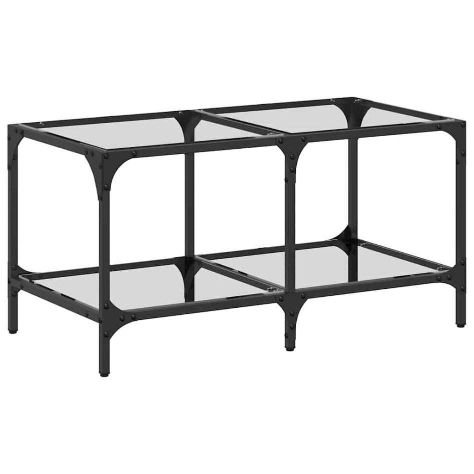 Mesa de centro superficie de vidrio acero 78,5x40x40