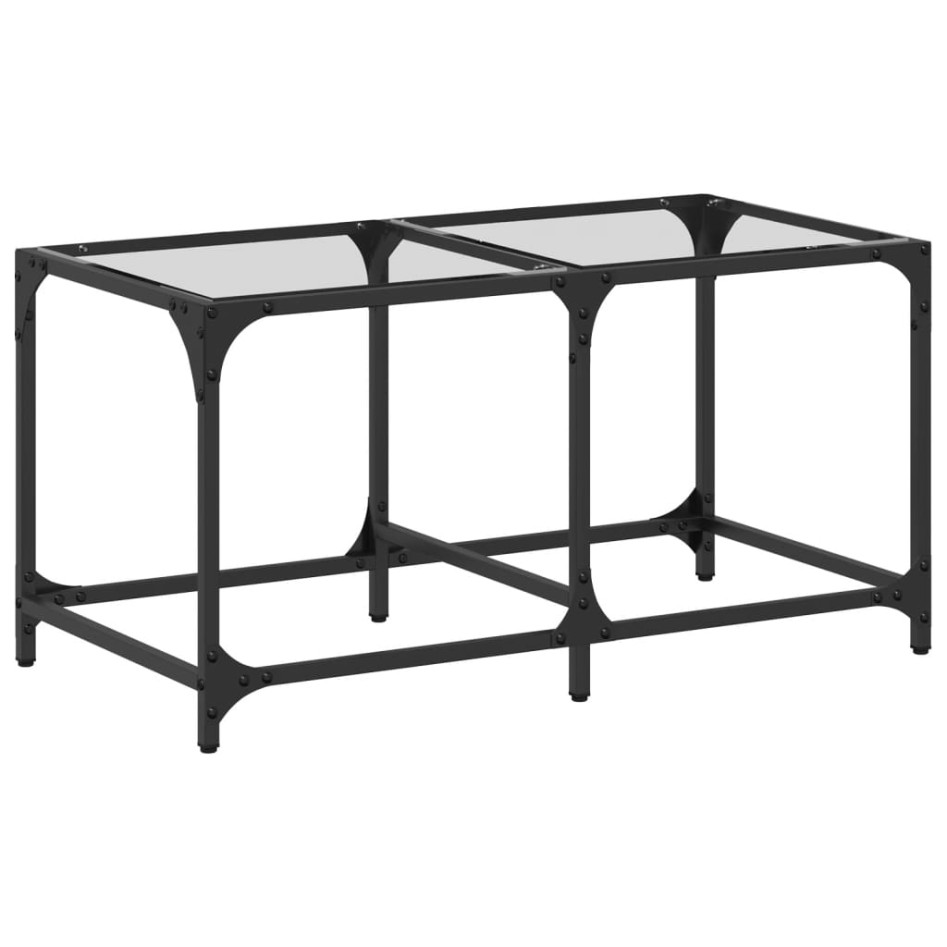 Mesa de centro superficie de vidrio acero 78,5x40x40