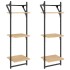 Estantes pared 3 niveles barras 2 uds roble Sonoma 30x25x100