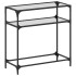 Mesa consola superficie vidrio transparente acero 80x35x81
