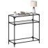 Mesa consola superficie vidrio transparente acero 80x35x81