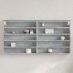 Vitrina de madera de ingeniería gris hormigón 100x8,5x50 cm