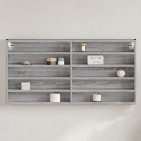 Vitrina de madera de ingeniería gris Sonoma 100x8,5x50