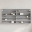 Vitrina de madera de ingeniería gris Sonoma 100x8,5x50 cm