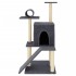 Rascador para gatos con postes de sisal gris oscuro 110,5