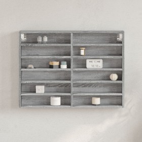 Vitrina de madera de ingeniería gris Sonoma 80x8,5x58