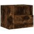 Mesita de noche de pared color roble ahumado 45x30x35