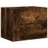 Mesita de noche de pared color roble ahumado 45x30x35