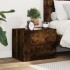 Mesita de noche de pared color roble ahumado 45x30x35