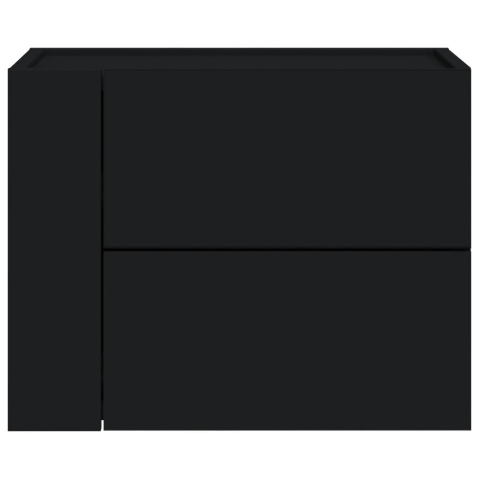 Mesita de noche de pared negra 45x30x35