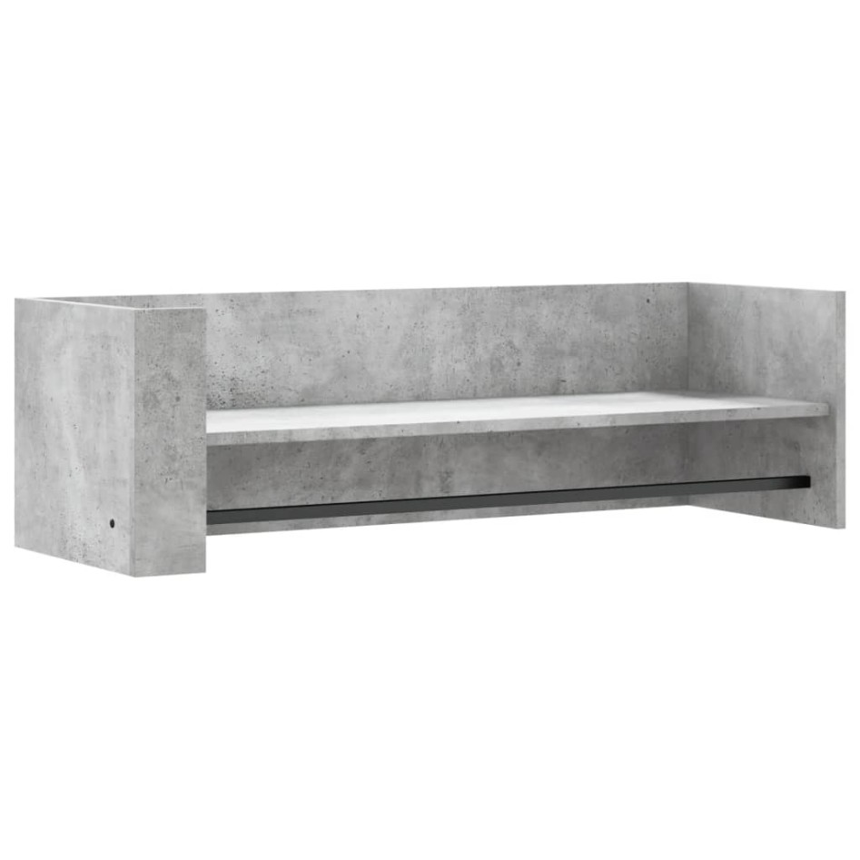 Estante de pared madera ingeniería gris hormigón 100x35x30,5