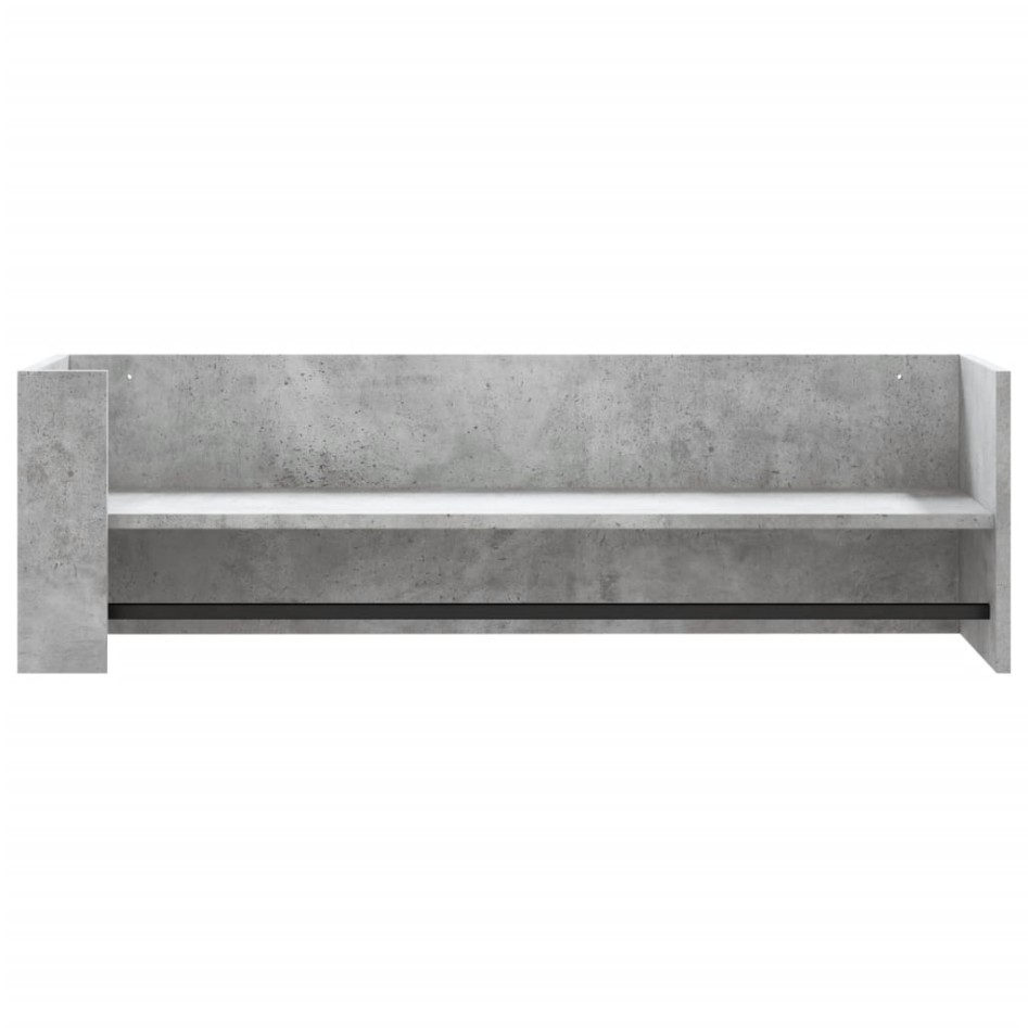 Estante de pared madera ingeniería gris hormigón 100x35x30,5