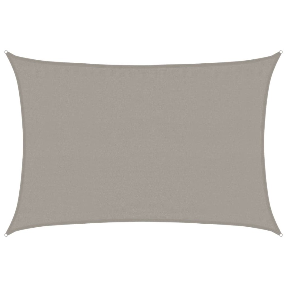 Toldo de vela rectangular HDPE gris claro 160 g/m² 3,5x5